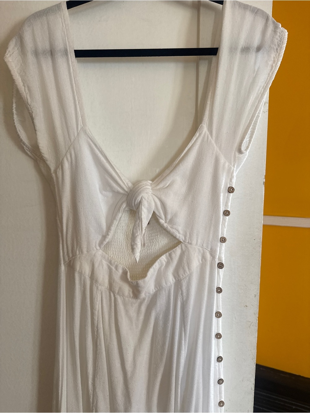 Free People White Maxi Dress with Front Tie
